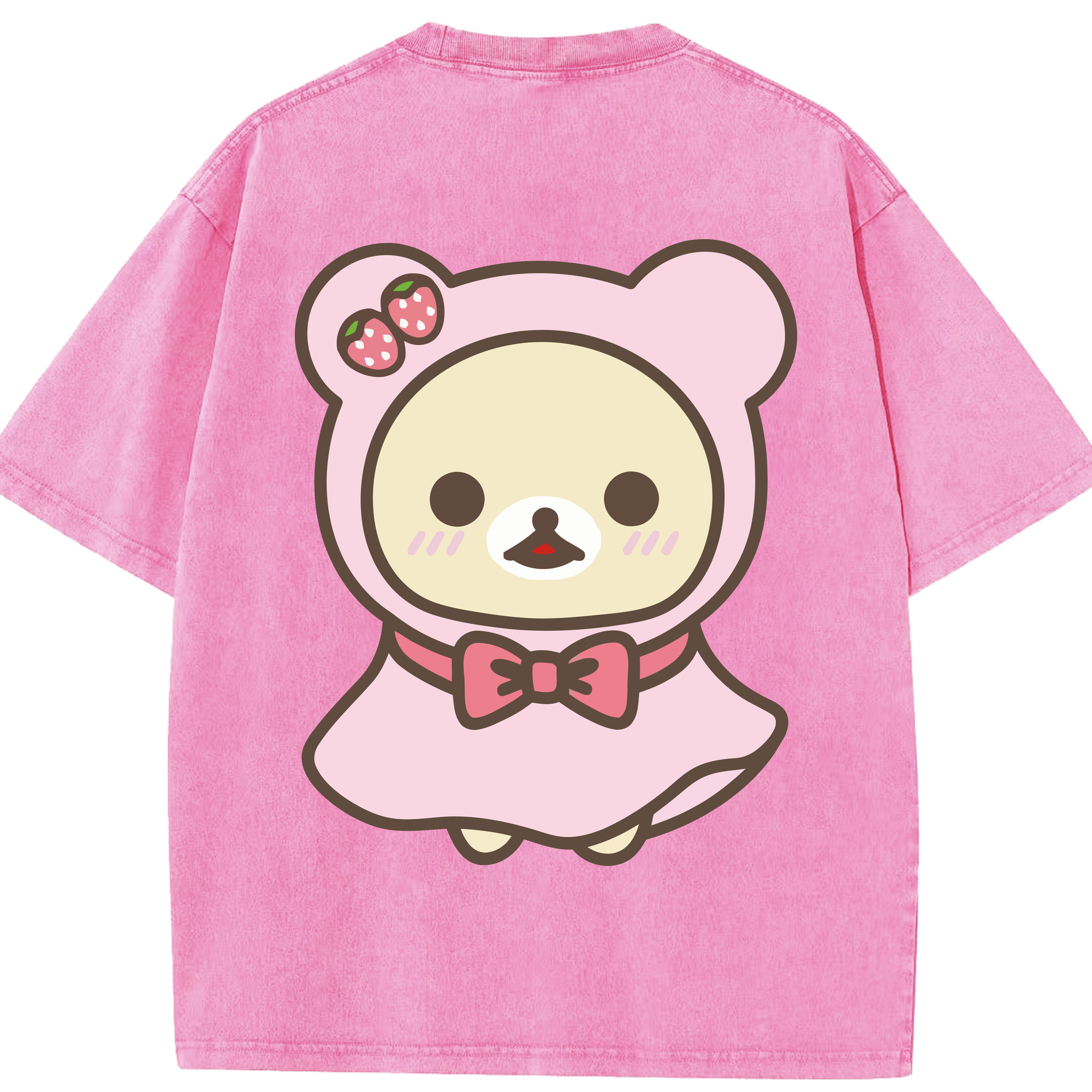 （画像用） リラックマ リラックマ キイロイトリ Rilakkuma Korilakkuma Kiiroitori 綿100% ヴィンテージ風 半袖Tシャツ（背面プリント）